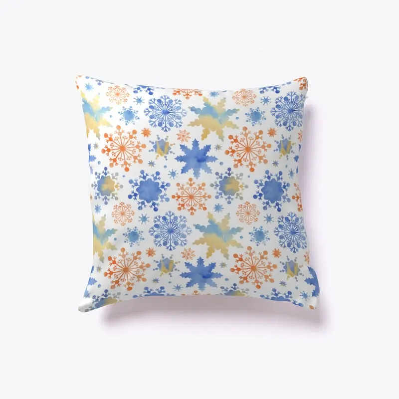 Golden Blue Snowflakes