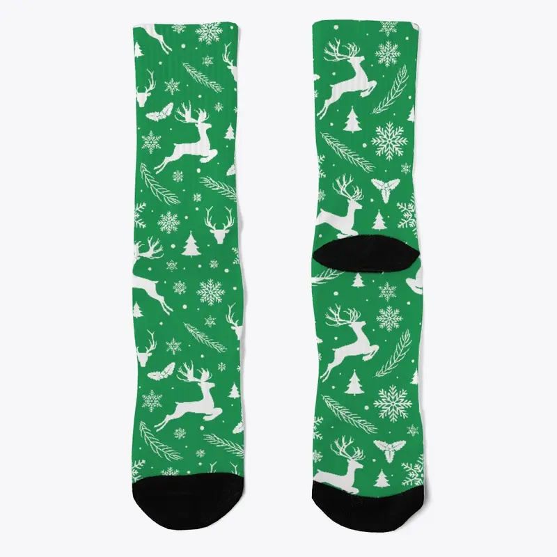 Flying Deer Christmas Socks And Mask