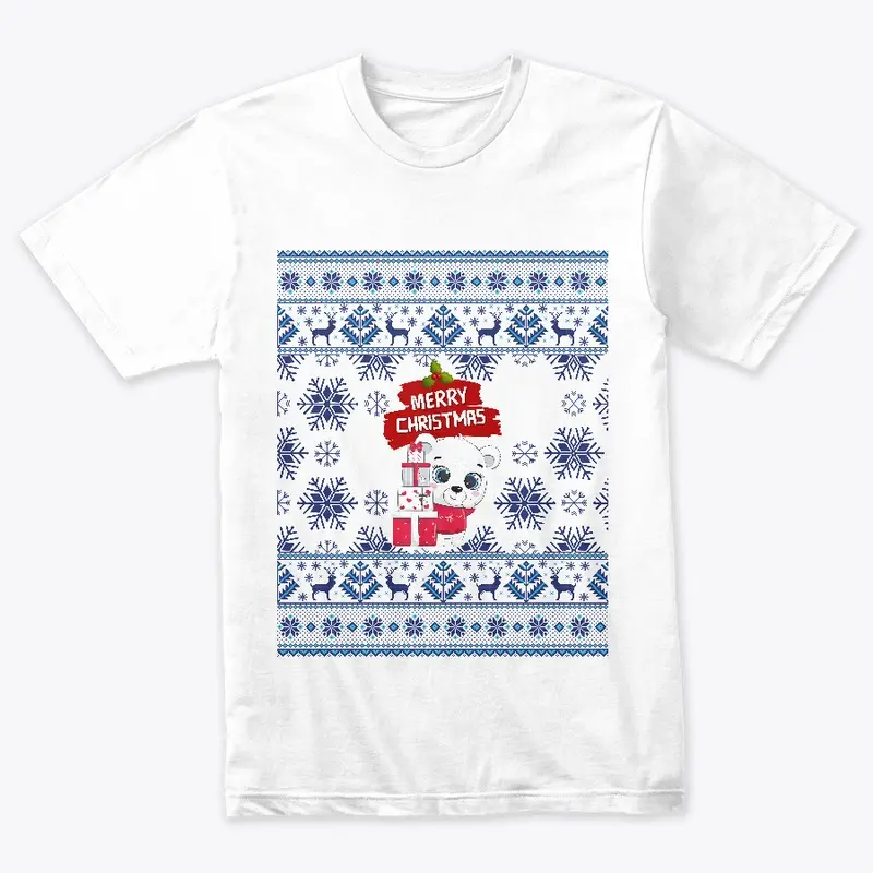 Blue Deer Christmas Theme Apparel