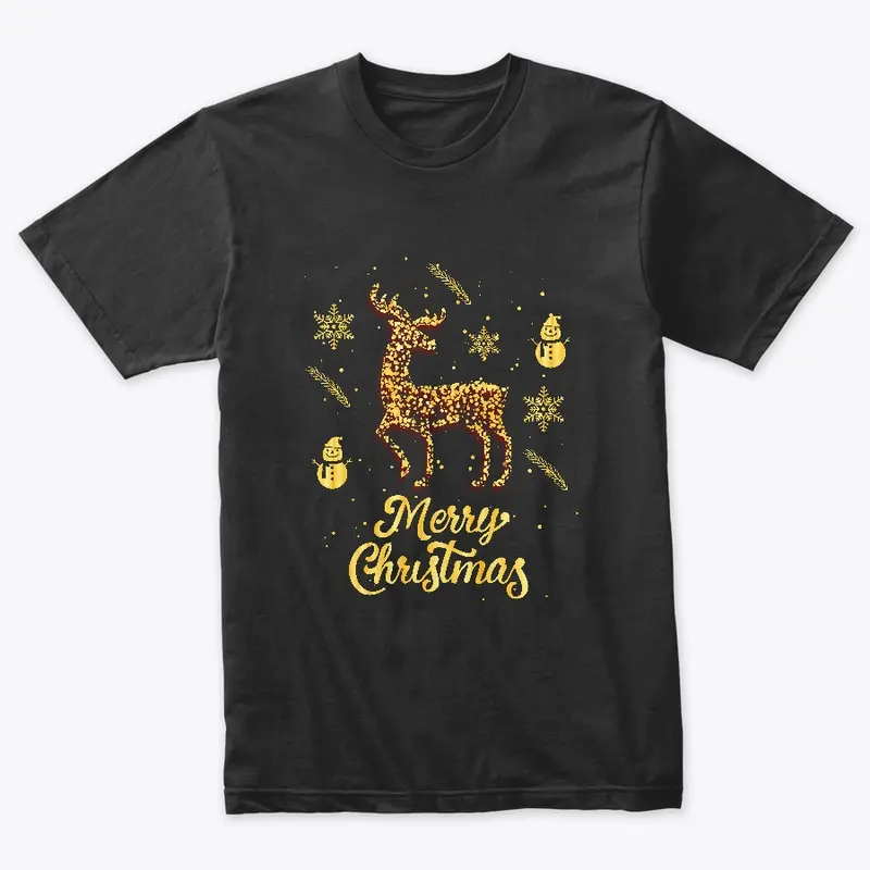 Golden Deer Christmas Theme Apparel